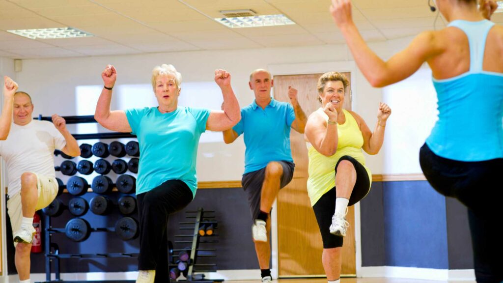 seniors aerobics class